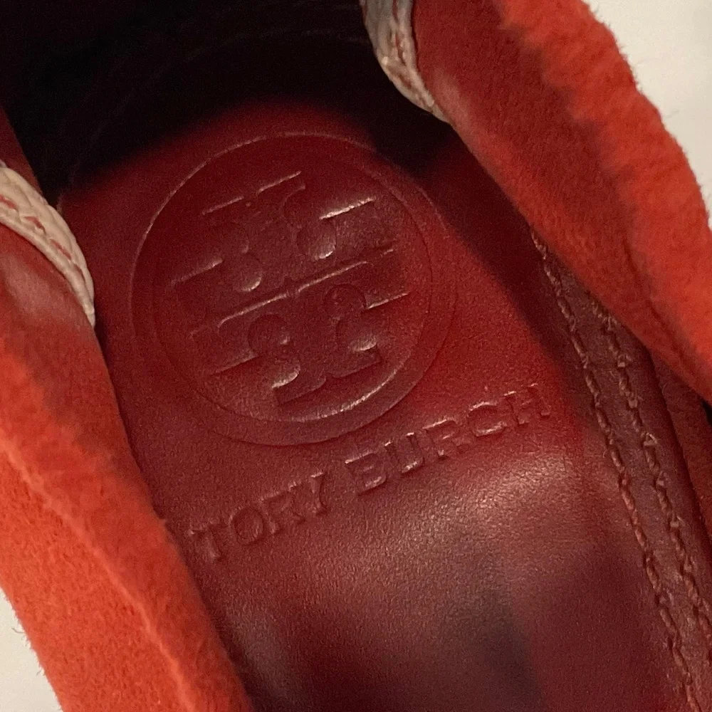 TORY BURCH Therese Suede Heel Pump Warm Terra Cotta Size 8.5